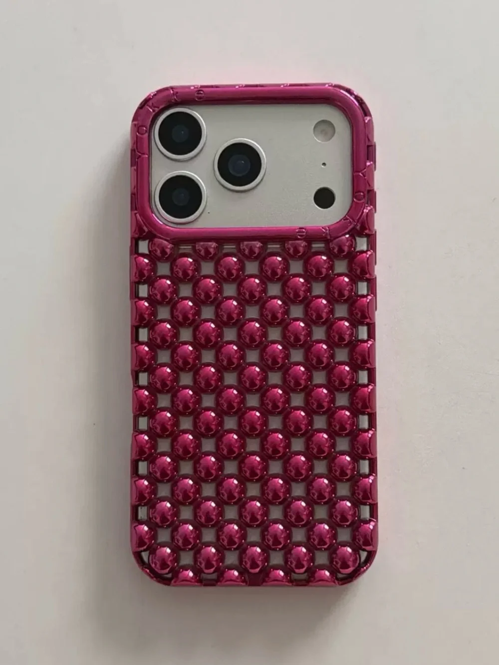 Luxury Pink Bubble Bead iPhone 17 Case